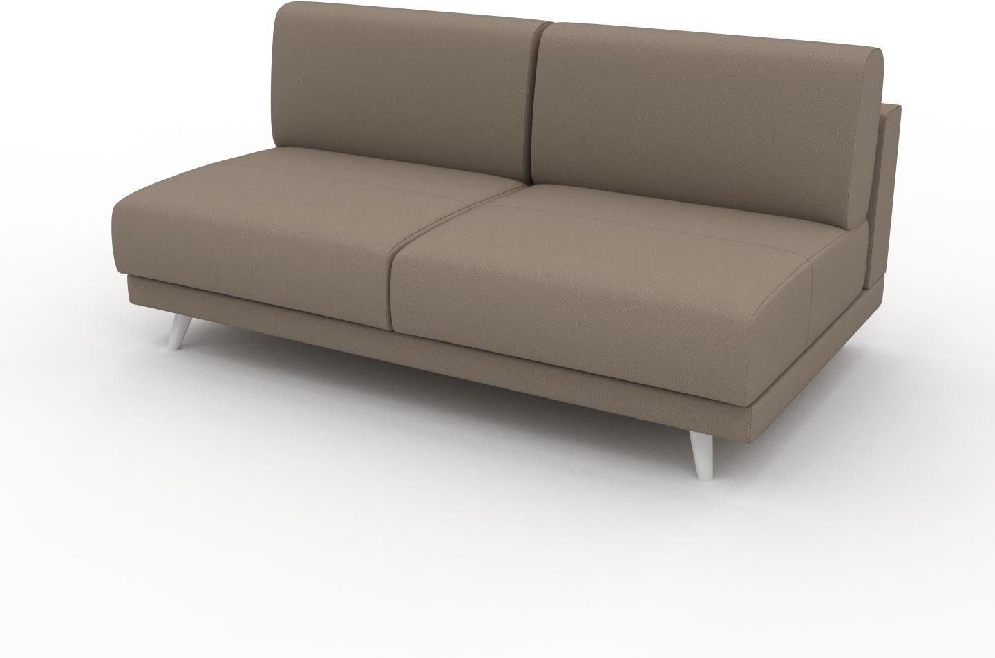 MYCS Ledersofa Taupegrau Nubukleder - Elegantes, gemütliches Ledersofa: Hochwertige Qualität, einzigartiges Design - 160 x 75 x 98 cm, konfigurierbar