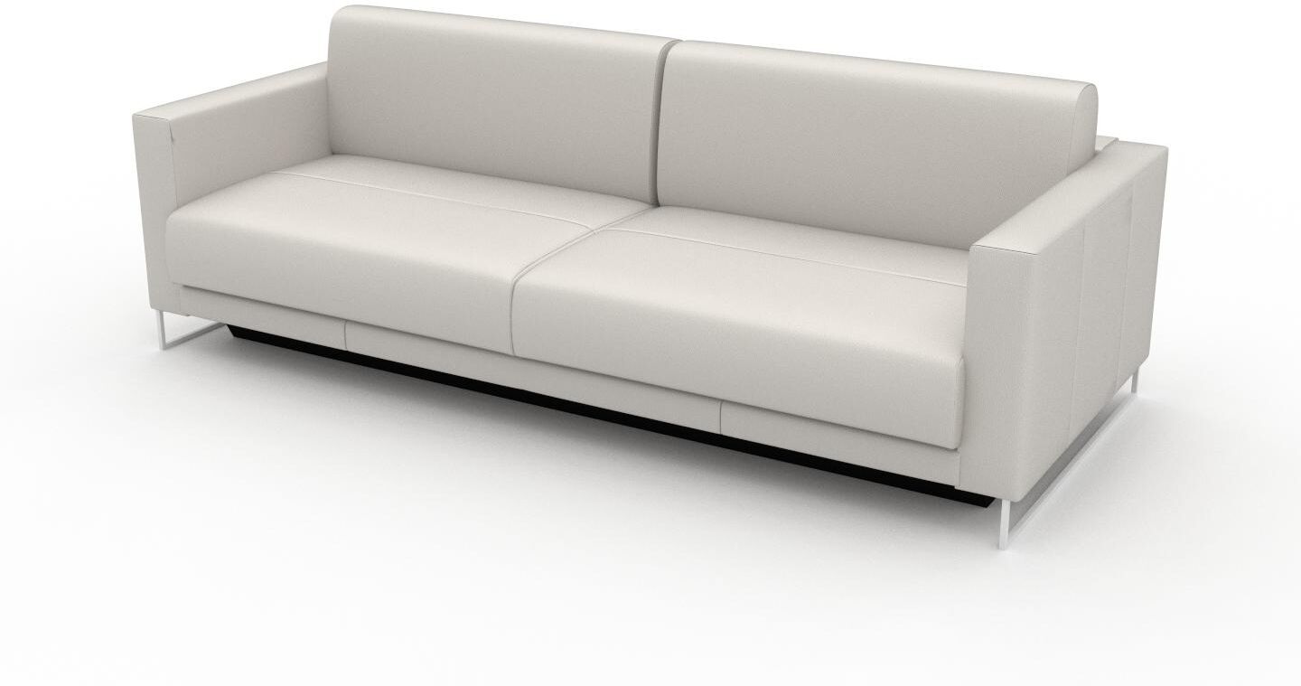 MYCS Sofa 3-Sitzer Weiß Pigmentiertes Leder - Elegantes, gemütliches 3-Sitzer Sofa: Hochwertige Qualität, einzigartiges Design - 224 x 75 x 98 cm,...