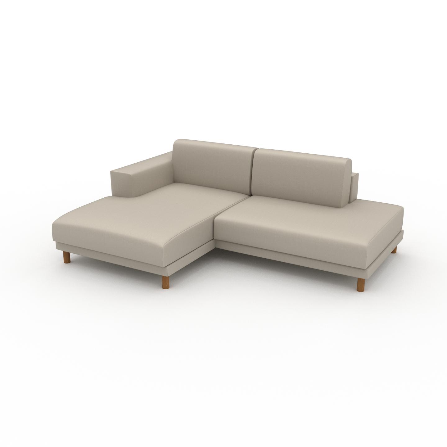 MYCS Ledersofa Cremeweiß Veganes Leder - Elegantes, gemütliches Ledersofa: Hochwertige Qualität, einzigartiges Design - 224 x 75 x 162 cm, konfigurierbar