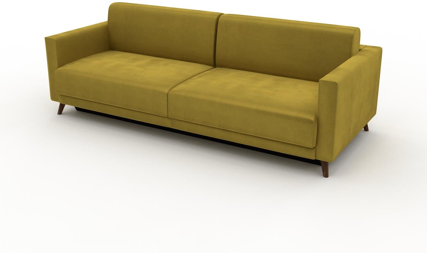 MYCS Sofa 3-Sitzer Samt Rapsgelb Samt - Elegantes, gemütliches 3-Sitzer Sofa: Hochwertige Qualität, einzigartiges Design - 225 x 75 x 98 cm, konfigurierbar