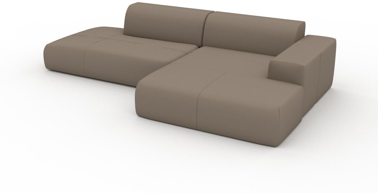 MYCS Ledersofa Taupegrau Nubukleder - Elegantes, gemütliches Ledersofa: Hochwertige Qualität, einzigartiges Design - 296 x 72 x 168 cm, konfigurierbar