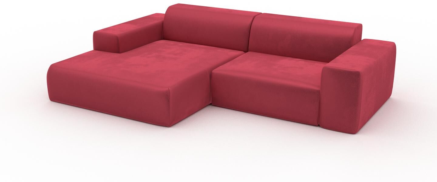 MYCS Ecksofa Samt Korallenrot - Flexible Designer-Polsterecke, L-Form: Beste Qualität, einzigartiges Design - 268 x 72 x 168 cm, konfigurierbar