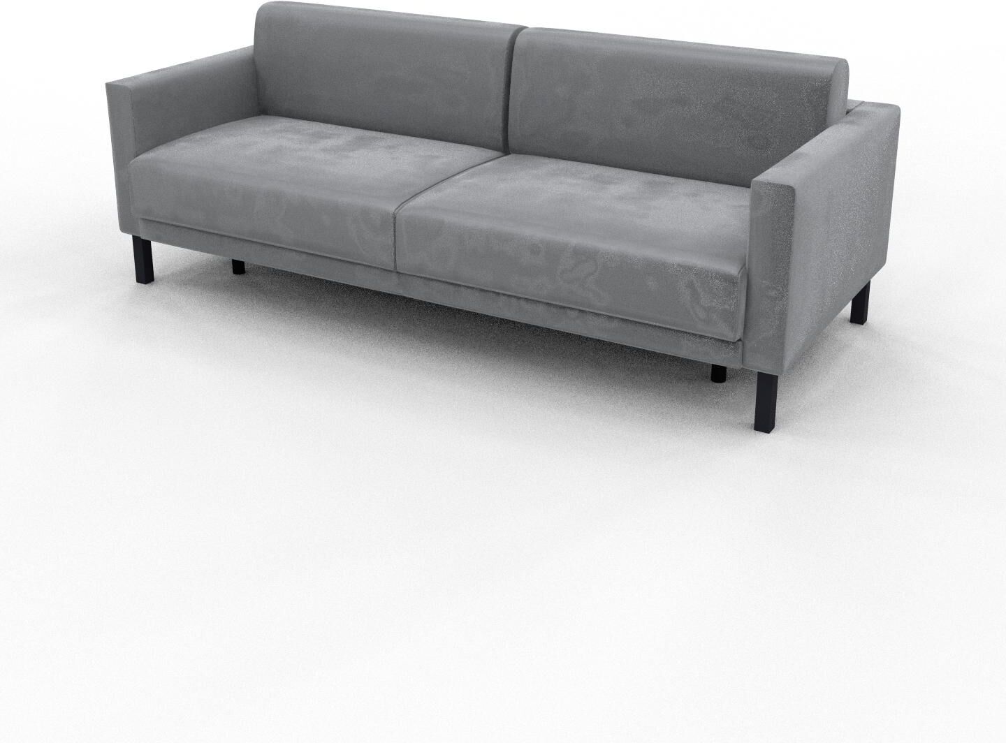 MYCS Schlafsofa Samt Sandgrau - Elegantes, gemütliches Bettsofa: Hochwertige Qualität, einzigartiges Design - 224 x 81 x 98 cm, konfigurierbar