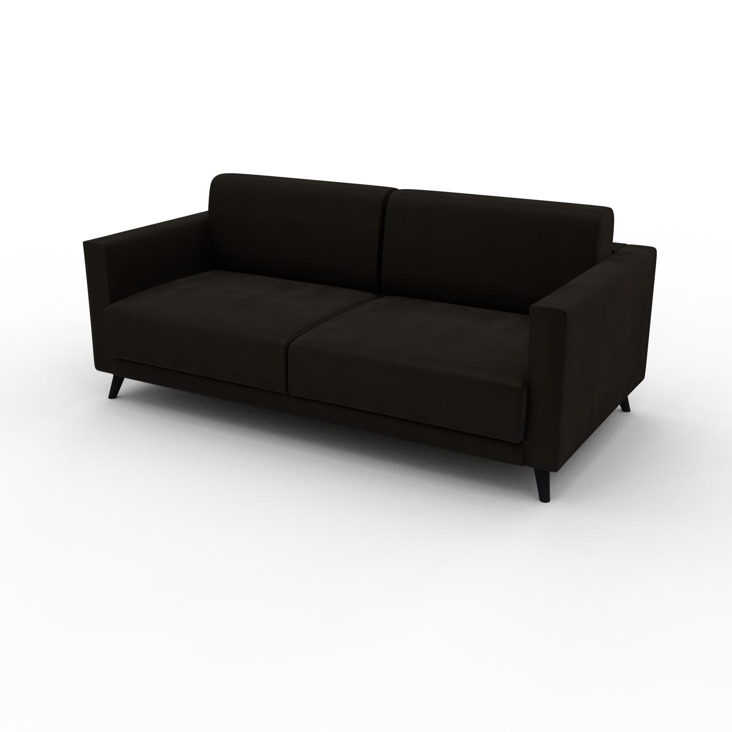 MYCS Sofa 2-Sitzer Samt Kaffeebraun Samt - Elegantes, gemütliches 2-Sitzer Sofa: Hochwertige Qualität, einzigartiges Design - 185 x 75 x 98 cm,...