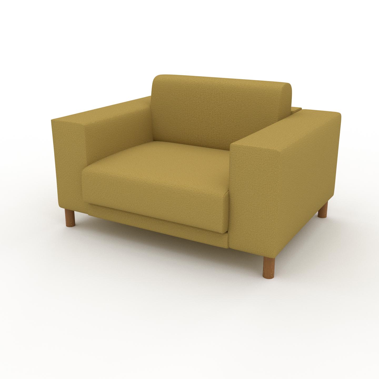 MYCS Sessel Senfgelb - Eleganter Sessel: Hochwertige Qualität, einzigartiges Design - 128 x 75 x 98 cm, Individuell konfigurierbar