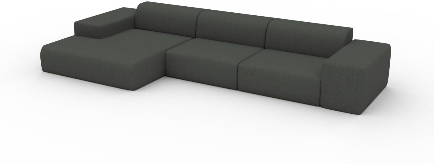 MYCS Ecksofa Steingrau - Flexible Designer-Polsterecke, L-Form: Beste Qualität, einzigartiges Design - 396 x 72 x 168 cm, konfigurierbar