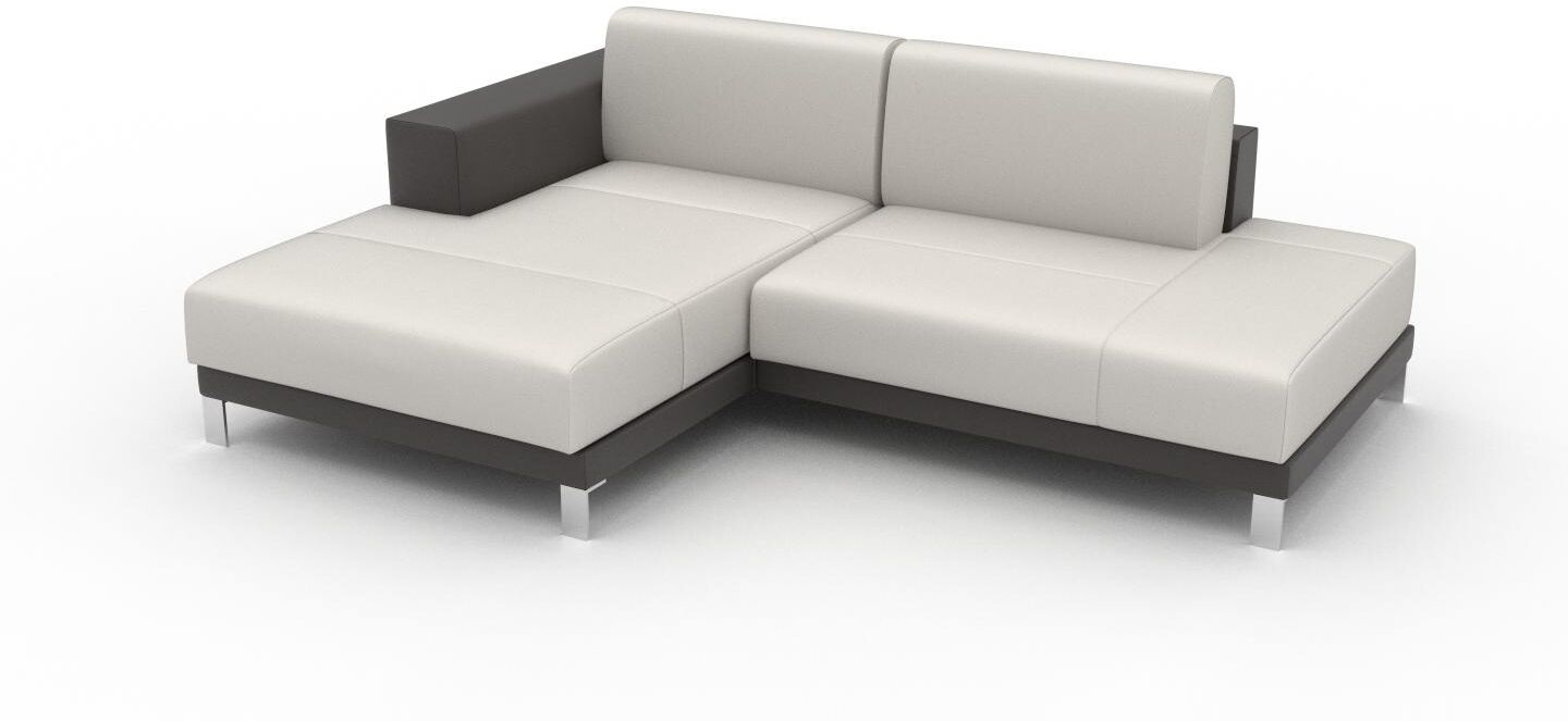 MYCS Ledersofa Schiefergrau Pigmentiertes Leder - Elegantes, gemütliches Ledersofa: Hochwertige Qualität, einzigartiges Design - 224 x 75 x 162 cm,...