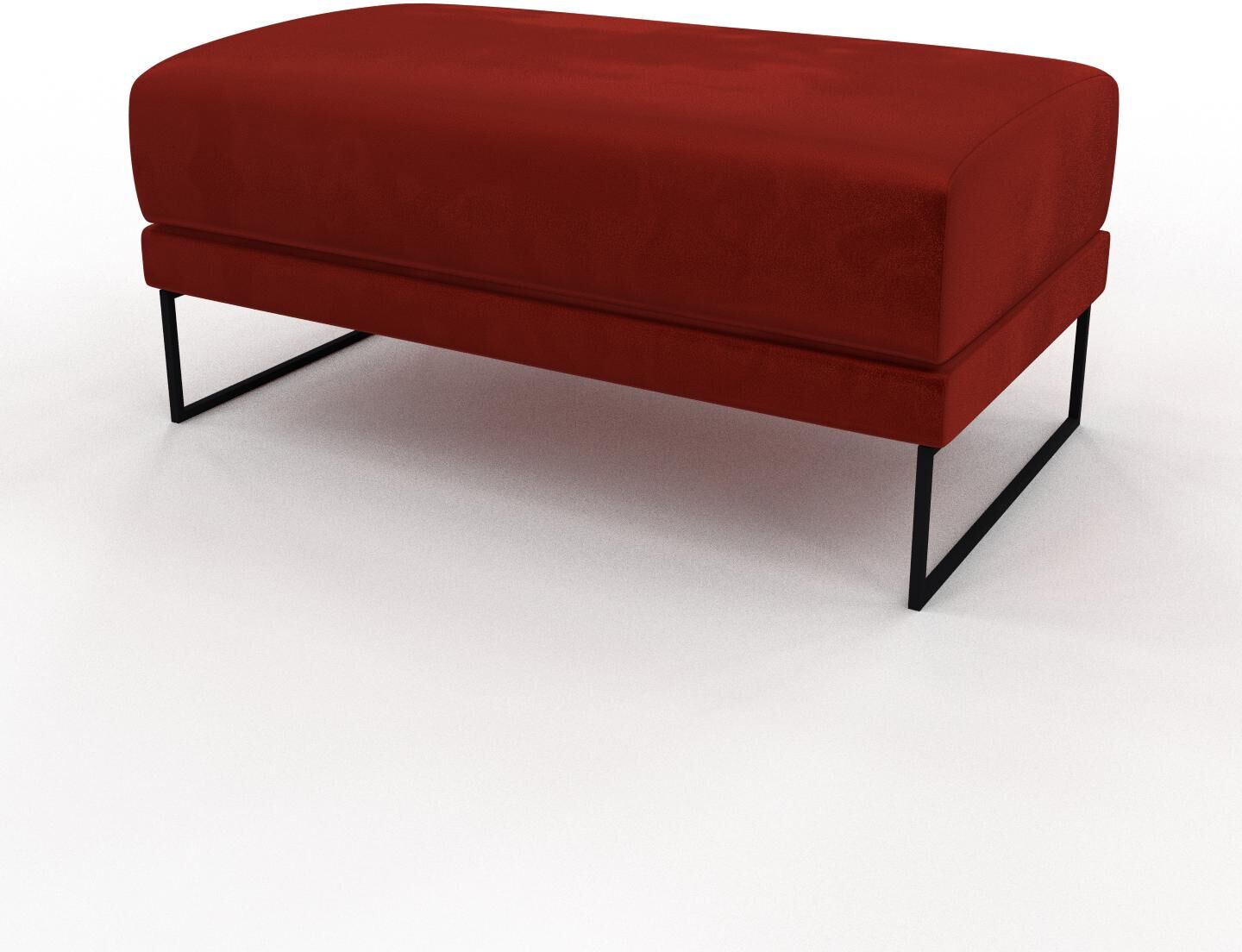 MYCS Polsterhocker Samt Rostorange - Eleganter Polsterhocker: Hochwertige Qualität, einzigartiges Design - 100 x 48 x 60 cm, Individuell konfigurierbar