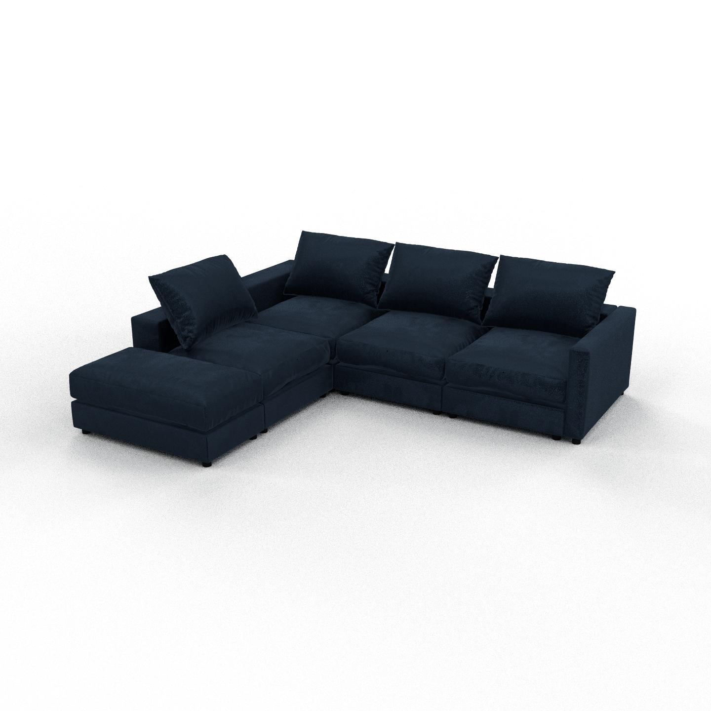 MYCS Ecksofa Samt Nachtblau - Flexible Designer-Polsterecke, L-Form: Beste Qualität, einzigartiges Design - 270 x 56 x 234 cm, konfigurierbar