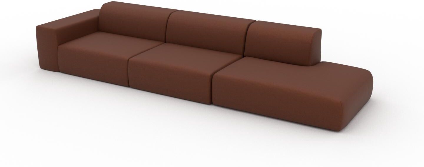 MYCS Schlafsofa Cognac - Elegantes, gemütliches Bettsofa: Hochwertige Qualität, einzigartiges Design - 368 x 72 x 107 cm, konfigurierbar