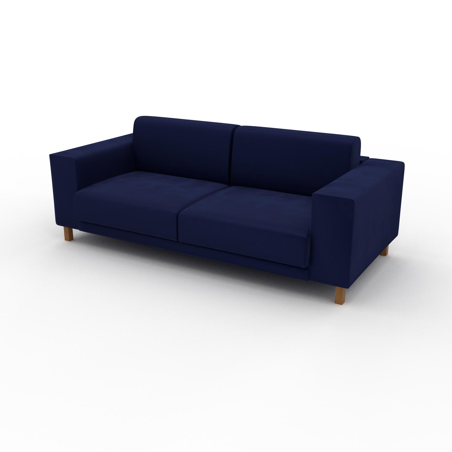 MYCS Sofa 2-Sitzer Samt Königsblau Samt - Elegantes, gemütliches 2-Sitzer Sofa: Hochwertige Qualität, einzigartiges Design - 208 x 75 x 98 cm,...