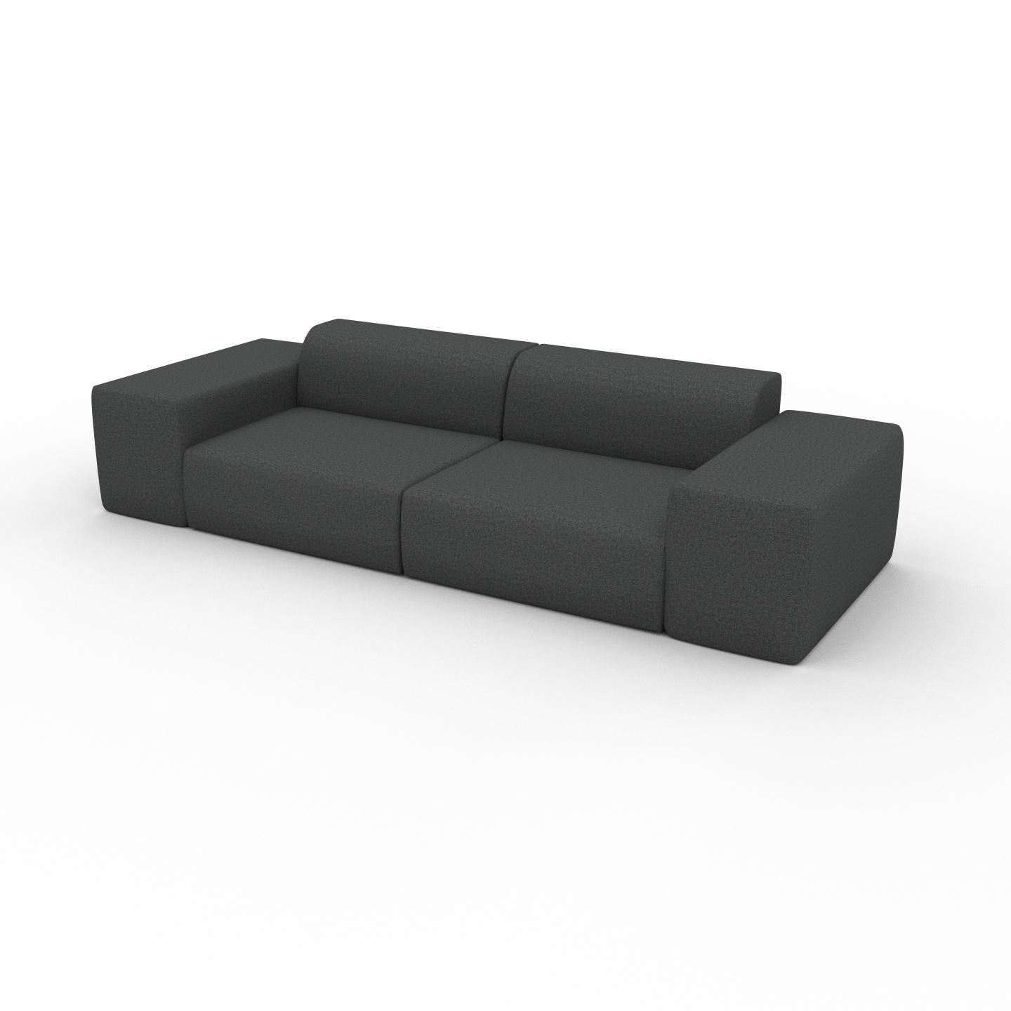 MYCS Sofa 3-Sitzer Steingrau Wolle - Elegantes, gemütliches 3-Sitzer Sofa: Hochwertige Qualität, einzigartiges Design - 294 x 72 x 107 cm, konfigurierbar