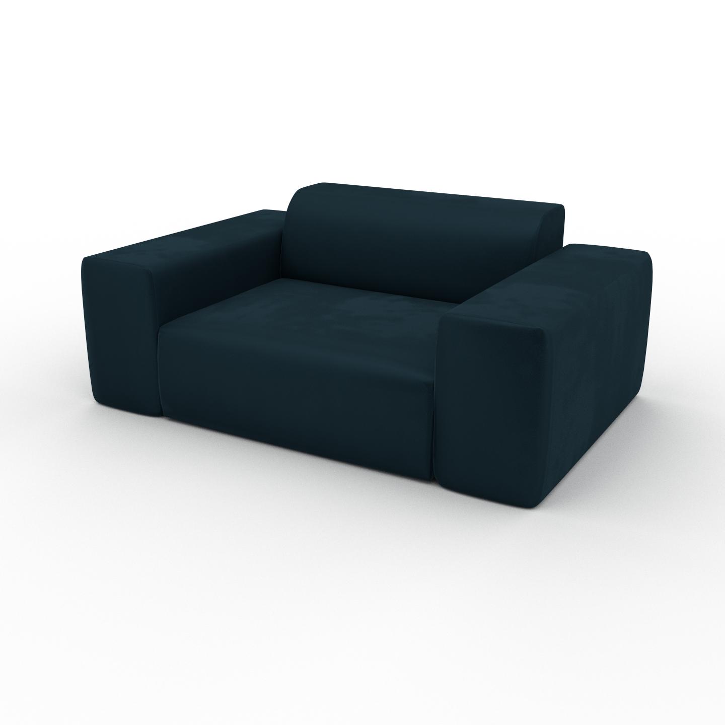MYCS Sessel Samt Petrolblau - Eleganter Sessel: Hochwertige Qualität, einzigartiges Design - 166 x 72 x 107 cm, Individuell konfigurierbar