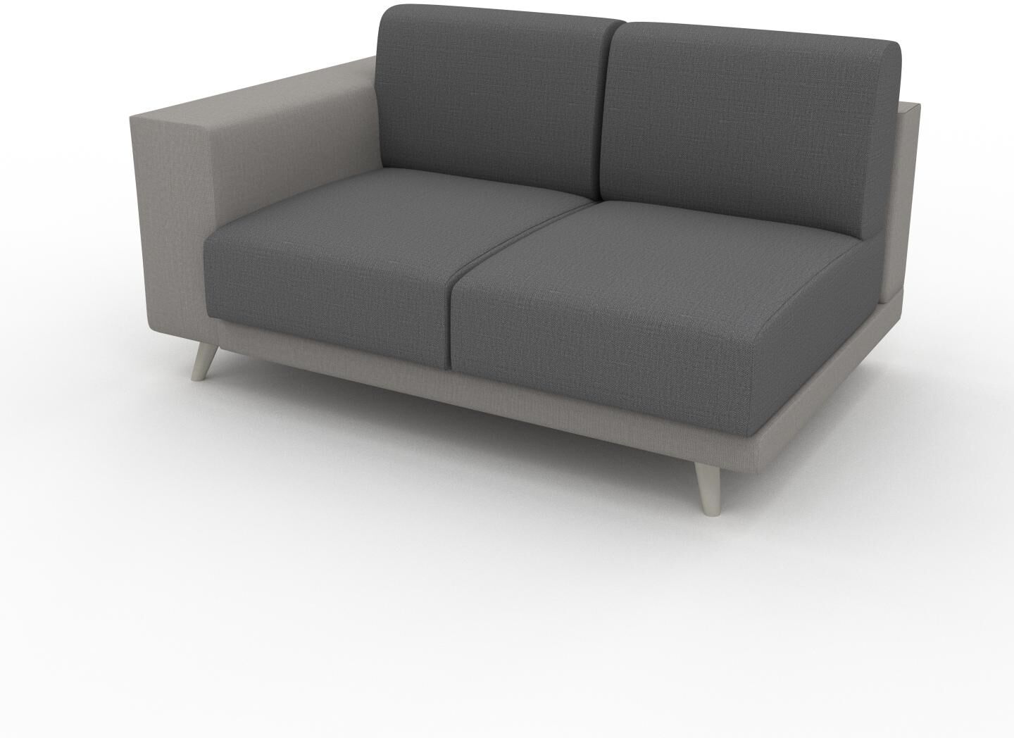 MYCS Sofa Steingrau - Moderne Designer-Couch: Hochwertige Qualität, einzigartiges Design - 144 x 75 x 98 cm, Komplett anpassbar