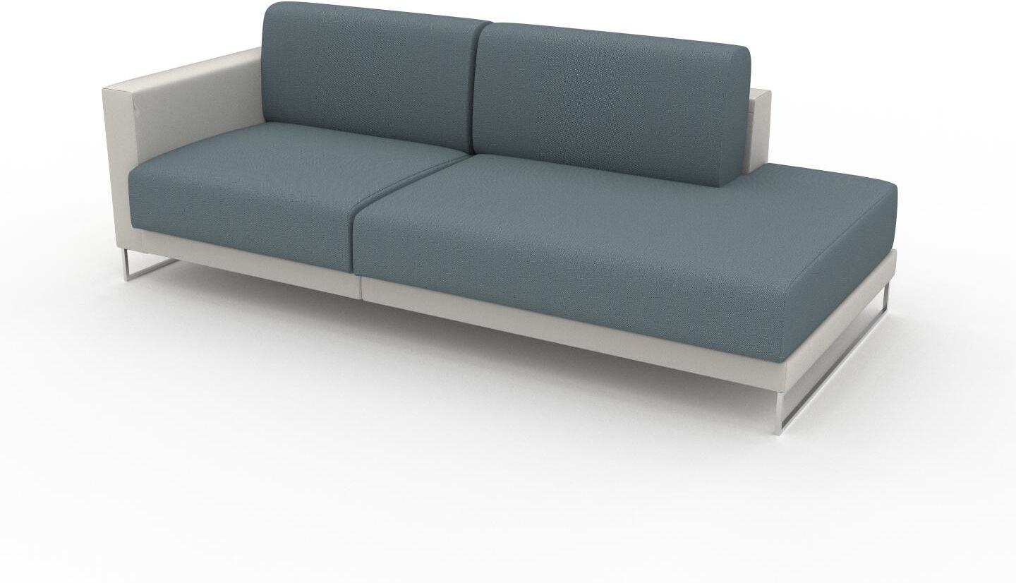 MYCS Ledersofa Jeansblau Strukturgewebe - Elegantes, gemütliches Ledersofa: Hochwertige Qualität, einzigartiges Design - 212 x 75 x 98 cm, konfigurierbar