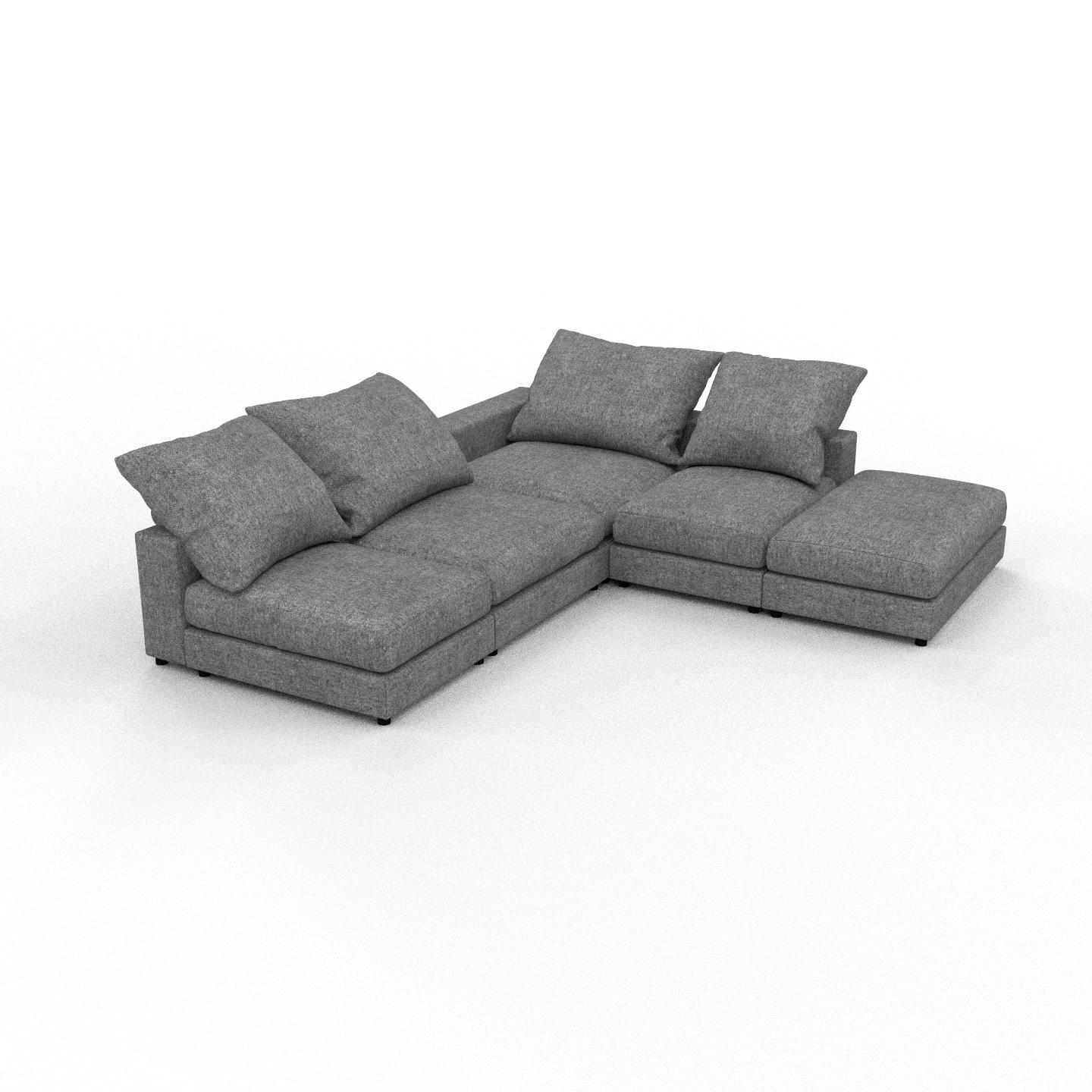 MYCS Ecksofa Steingrau - Flexible Designer-Polsterecke, L-Form: Beste Qualität, einzigartiges Design - 282 x 91 x 306 cm, konfigurierbar