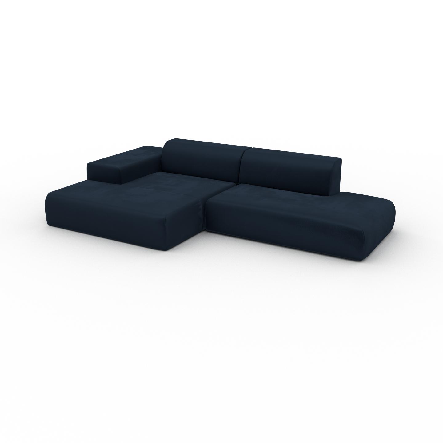 MYCS Ecksofa Samt Nachtblau - Flexible Designer-Polsterecke, L-Form: Beste Qualität, einzigartiges Design - 310 x 72 x 168 cm, konfigurierbar