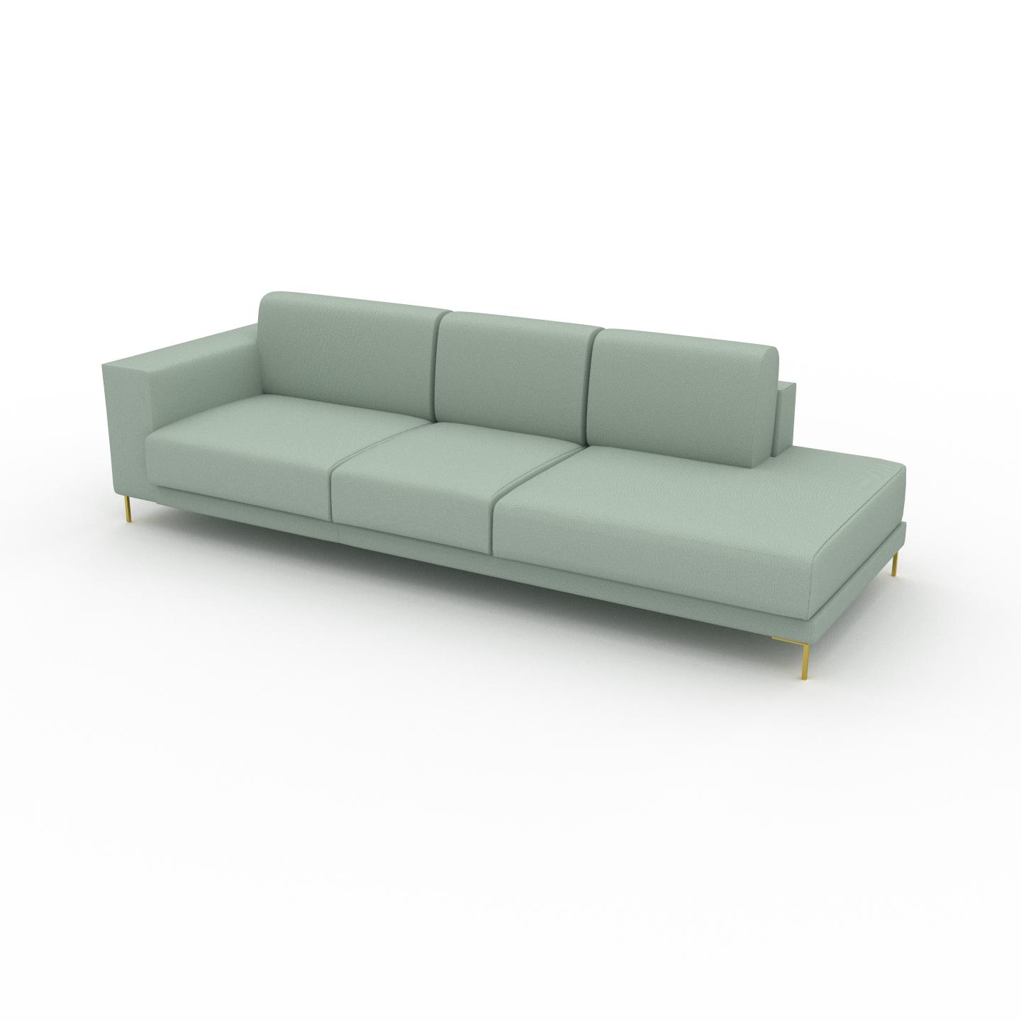 MYCS Sofa 2-Sitzer Minzgrün, mit Gold Strukturgewebe - Elegantes, gemütliches 2-Sitzer Sofa: Hochwertige Qualität, einzigartiges Design - 264 x 75 x 98...