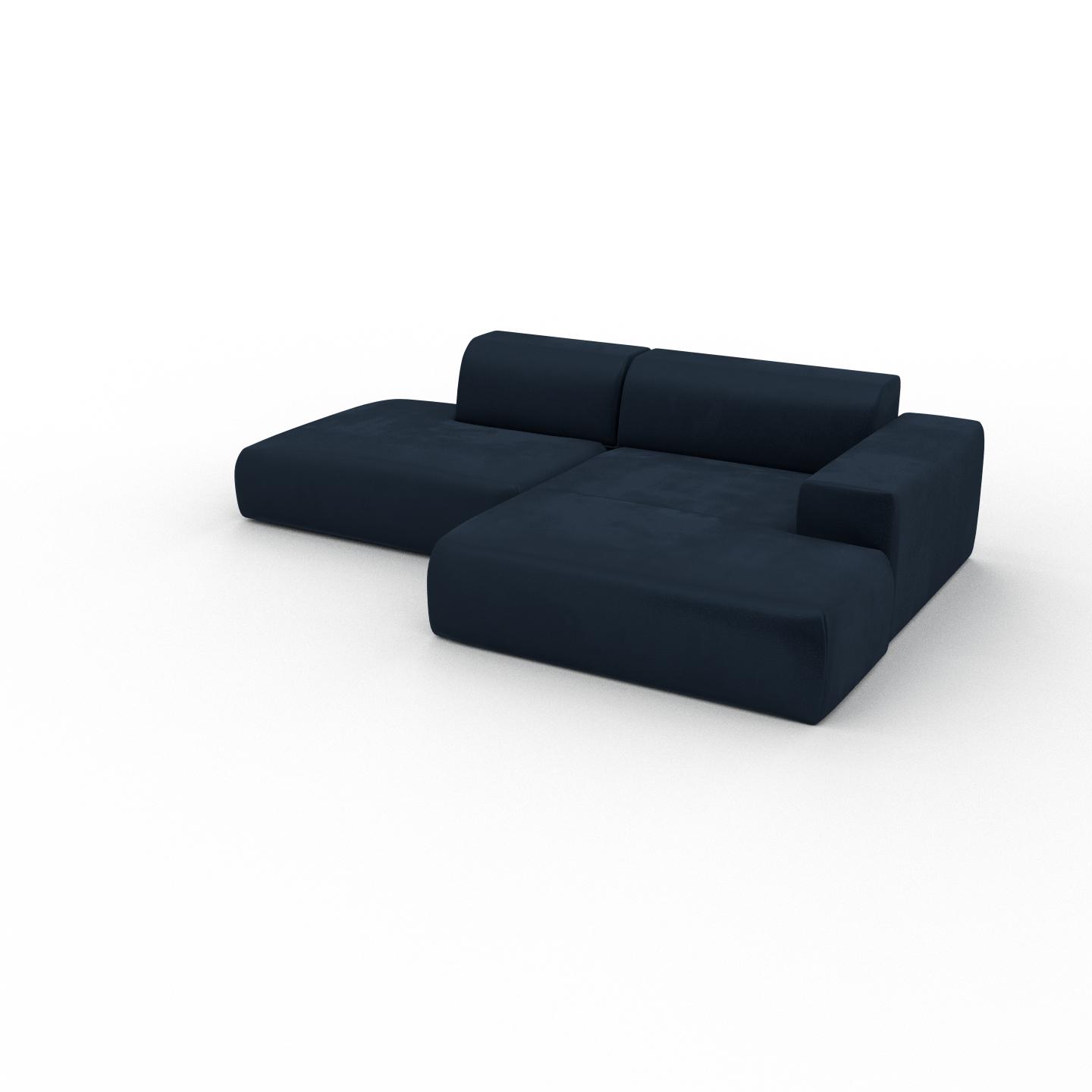 MYCS Sofa 2-Sitzer Samt Nachtblau Samt - Elegantes, gemütliches 2-Sitzer Sofa: Hochwertige Qualität, einzigartiges Design - 270 x 72 x 168 cm,...