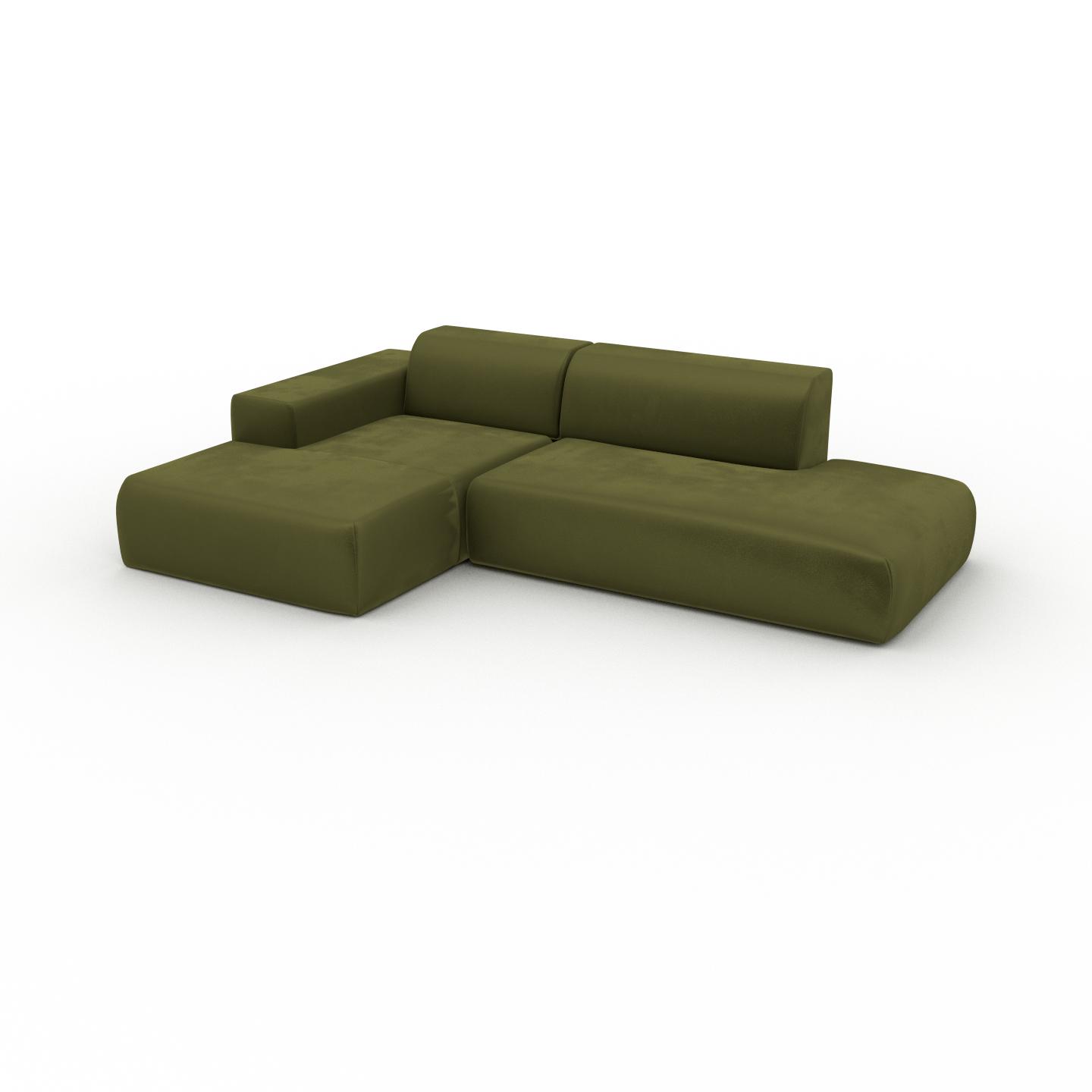 MYCS Sofa 2-Sitzer Samt Olivgrün Samt - Elegantes, gemütliches 2-Sitzer Sofa: Hochwertige Qualität, einzigartiges Design - 271 x 72 x 168 cm,...