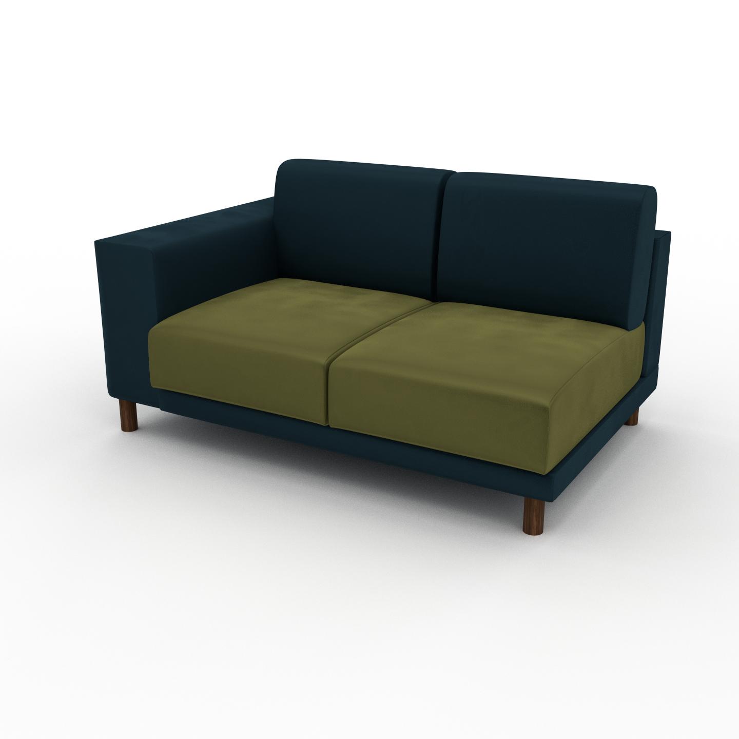 MYCS Sofa Samt Olivgrün - Moderne Designer-Couch: Hochwertige Qualität, einzigartiges Design - 144 x 75 x 98 cm, Komplett anpassbar
