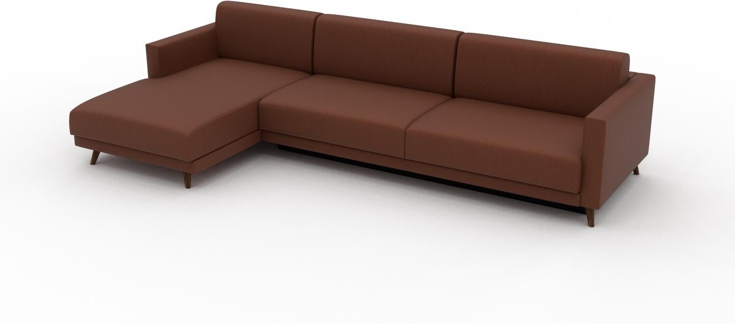 MYCS Schlafsofa Cognac - Elegantes, gemütliches Bettsofa: Hochwertige Qualität, einzigartiges Design - 305 x 75 x 162 cm, konfigurierbar