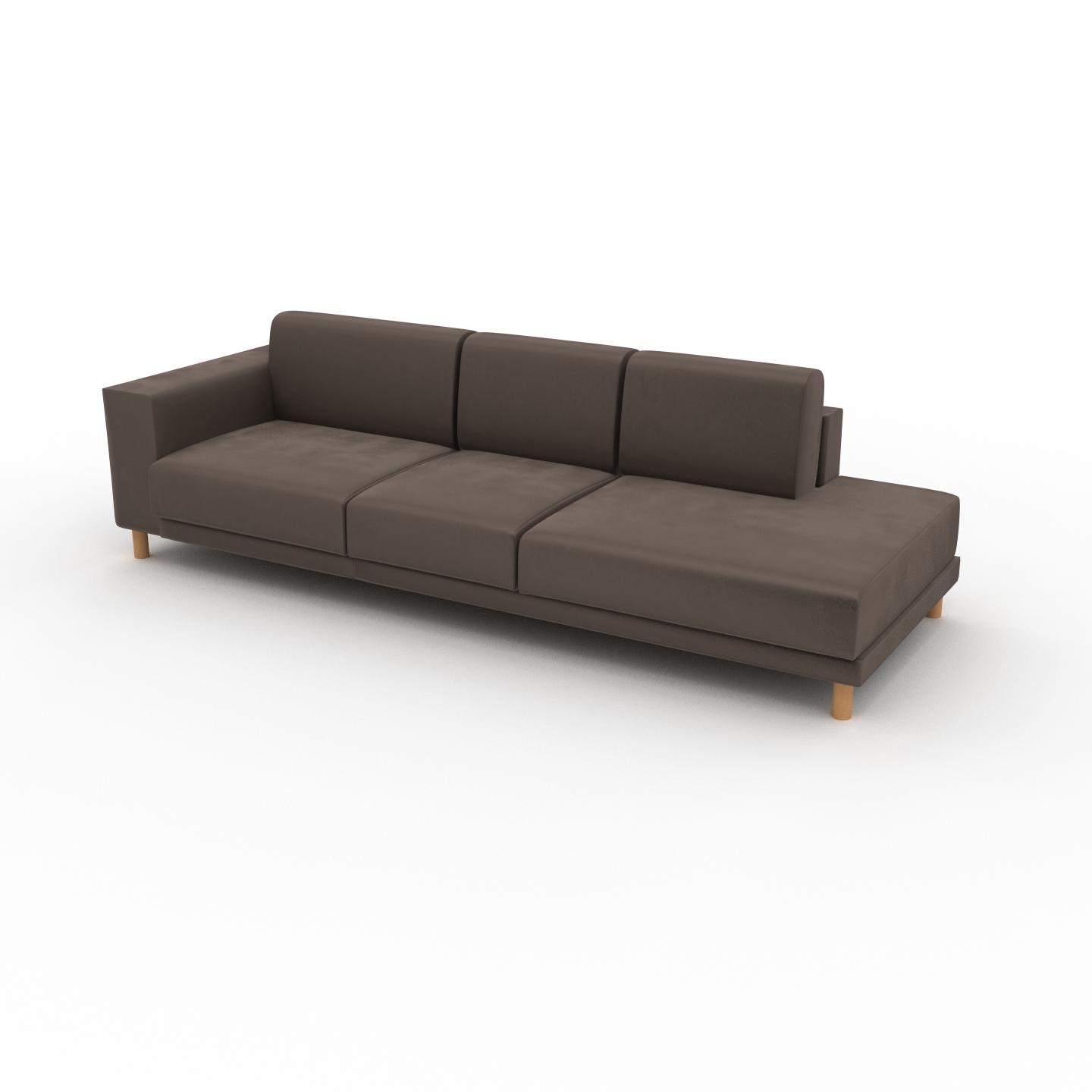 MYCS Sofa Samt Taupegrau - Moderne Designer-Couch: Hochwertige Qualität, einzigartiges Design - 264 x 75 x 98 cm, Komplett anpassbar