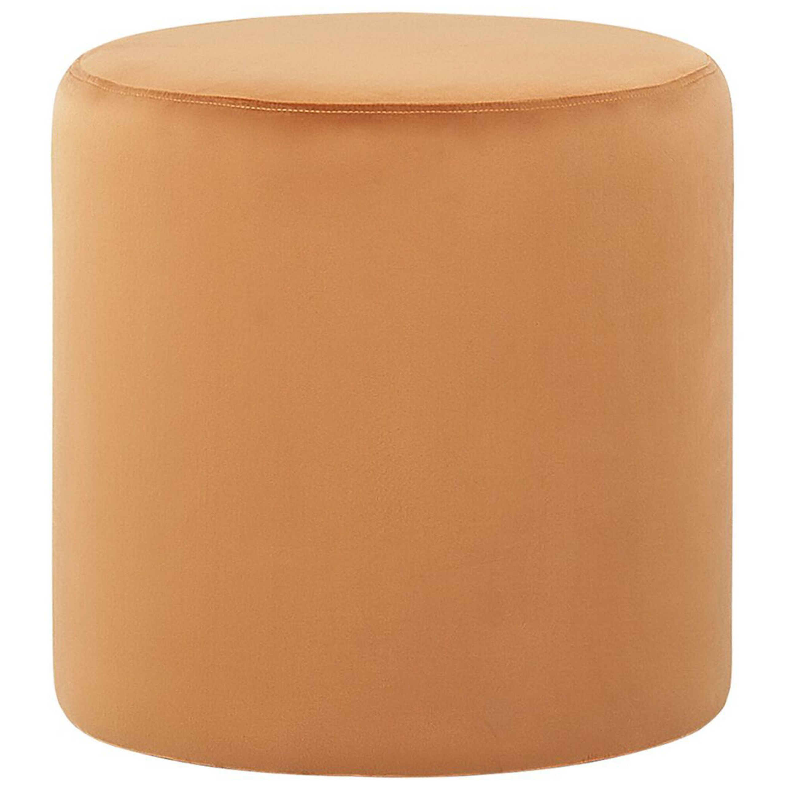 Beliani Sametový pouf oranžový ⌀ 47 cm LOVETT