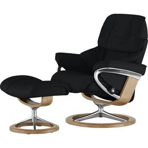 Stressless Relaxsessel mit Hocker  Reno L ¦ schwarz ¦ Maße (cm): B: 9