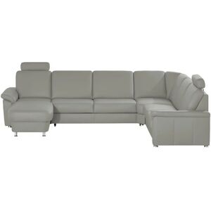 meinSofa Wohnlandschaft Leder Carolin ¦ grau ¦ Maße (cm): B: 336 H: 9