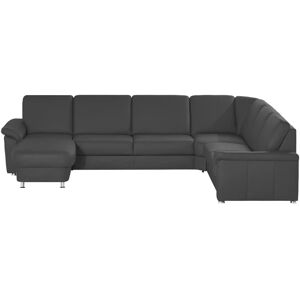 meinSofa Wohnlandschaft Leder Carolin ¦ grau ¦ Maße (cm): B: 336 H: 9