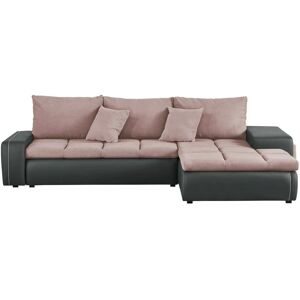 switch Ecksofa mit 2 Sitzhocker  Riva ¦ rosa/pink ¦ Maße (cm): B: 280