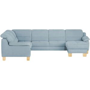 meinSofa Wohnlandschaft aus Mikrofaser Hanna ¦ blau ¦ Maße (cm): B: 3