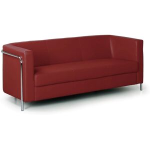 B2B Partner Dreisitzer-Sofa CUBE, 3 Sitzflächen, rot