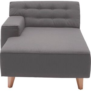 Recamiere TOM TAILOR HOME Sofas Gr. B/H/T: 94 cm x 77 cm x 151 cm, Struktur fein REC, Armlehne links, grau (ash grey rec 119) Recamieren und Ottomanen im Retrolook, Füße Buche natur, Recyclingstoff REC