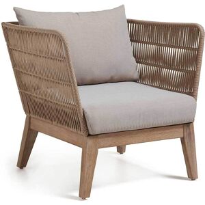 Pharao24.de Loungesessel in Beige Eukalyptusholz (2er Set)