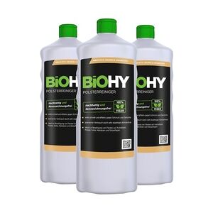 BiOHY Spezial Polsterreiniger (3x1l Flasche)   Ideal für Autositze, Sofas, Matratzen etc.   Ebenfalls für Waschsauger geeignet