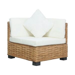 vidaXL Ecksofa mit Auflagen Natur Rattan