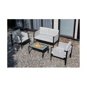 TrendLine Loungeset Edelstahl Amalfi  4-teilig mit Sofa, Sesseln und Tisch