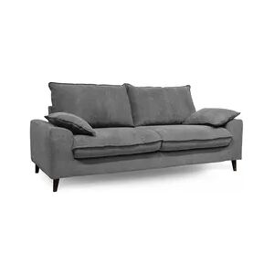 Oviala Business Umbaubares Sofa aus meliertem Stoff 3-Sitzer hellgrau