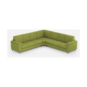Marrak 3-Sitzer-Sofa (drei 60-cm-Sitze) + Ecksofa + 3-Sitzer-Sofa (drei 60-cm-Sitze), Außenmaße L.286x286, grüne Farbe