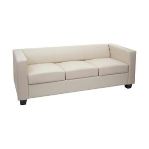 Mendler 3er Sofa Couch Loungesofa Lille ~ Kunstleder, creme