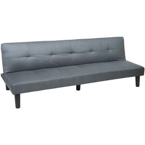 HHG - 3er-Sofa 761, Couch Schlafsofa Gästebett Bettsofa Klappsofa, Schlaffunktion 195cm Stoff/Textil, grau - grey