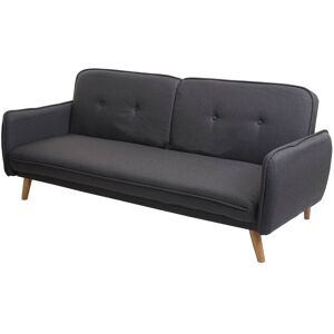 Neuwertig] Schlafsofa HHG 468, Couch Klappsofa Gästebett Bettsofa, Schlaffunktion Stoff/Textil 185cm anthrazit-grau - grey