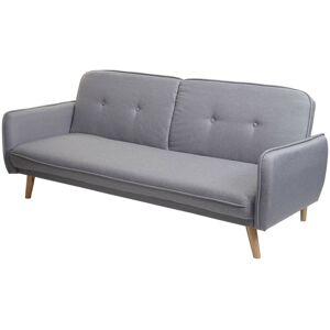 HHG - Schlafsofa 468, Couch Klappsofa Gästebett Bettsofa, Schlaffunktion Stoff/Textil 185cm grau - grey