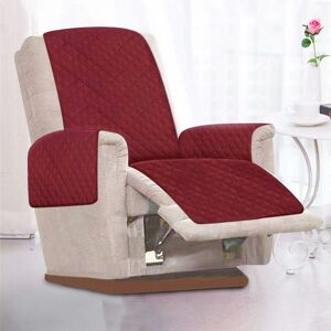 HIASDFLS Schonbezug für Einsitzer-Sessel, Anti-Rutsch-Sesselbezug mit 2 weißen Spanngurten, Schnallen und verstellbaren Armlehnen für Zuhause, Wohnzimmer, Rot