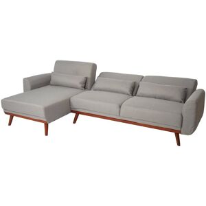 Neuwertig] Sofa HHG 481, Couch Ecksofa, L-Form 3-Sitzer Liegefläche Schlaffunktion Stoff/Textil 280cm grau - grey