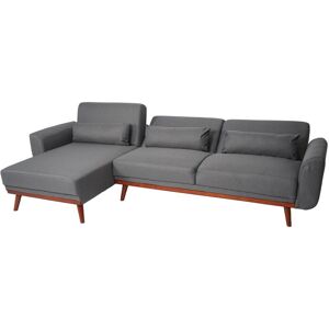 Sofa HHG 481, Couch Ecksofa, L-Form 3-Sitzer Liegefläche Schlaffunktion Stoff/Textil 280cm anthrazit-grau - grey