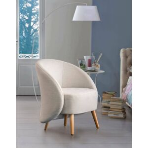 Talamo Italia - Lounge-Sessel Annarella, Design-Sessel für das Wohnzimmer, 100% Made in Italy, Relaxsessel aus gepolstertem Stoff, Cm 70x60h80, Beige