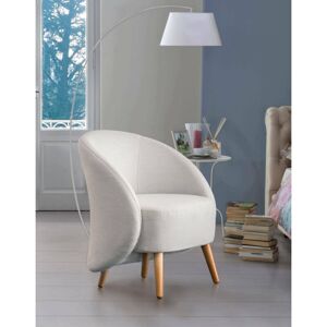 Talamo Italia - Lounge-Sessel Annarella, Design-Sessel für das Wohnzimmer, 100% Made in Italy, Relaxsessel aus gepolstertem Stoff, Cm 70x60h80, Grau